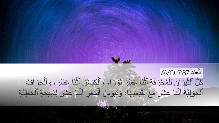 اَلْعَدَد 7:87 AVD Desktop Wallpaper - كُلُّ ٱلثِّيرَانِ - Desktop Bible Verse Wallpaper