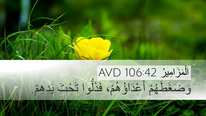 اَلْمَزَامِيرُ 106:42 AVD Desktop Wallpaper - وَضَغَطَهُمْ - Desktop Bible Verse Wallpaper