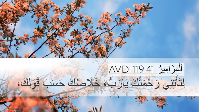 اَلْمَزَامِيرُ 119:41 AVD Desktop Wallpaper - لِتَأْتِنِي رَحْمَتُكَ - Desktop Bible Verse Wallpaper