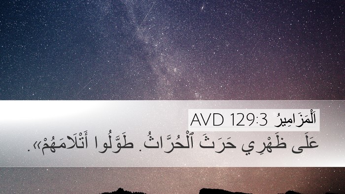 اَلْمَزَامِيرُ 129:3 AVD Desktop Wallpaper - عَلَى ظَهْرِي حَرَثَ - Desktop Bible Verse Wallpaper