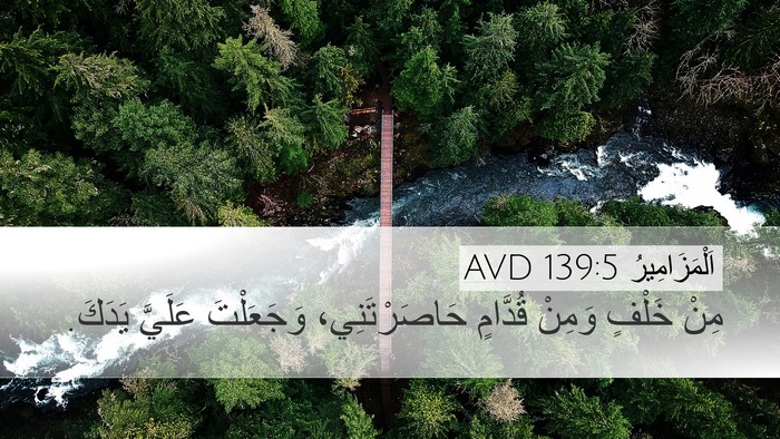 اَلْمَزَامِيرُ 139:5 AVD Desktop Wallpaper - مِنْ خَلْفٍ وَمِنْ - Desktop Bible Verse Wallpaper