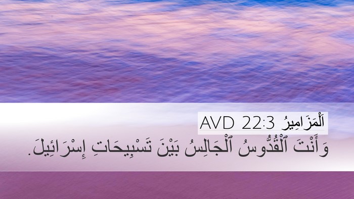 اَلْمَزَامِيرُ 22:3 AVD Desktop Wallpaper - وَأَنْتَ ٱلْقُدُّوسُ - Desktop Bible Verse Wallpaper