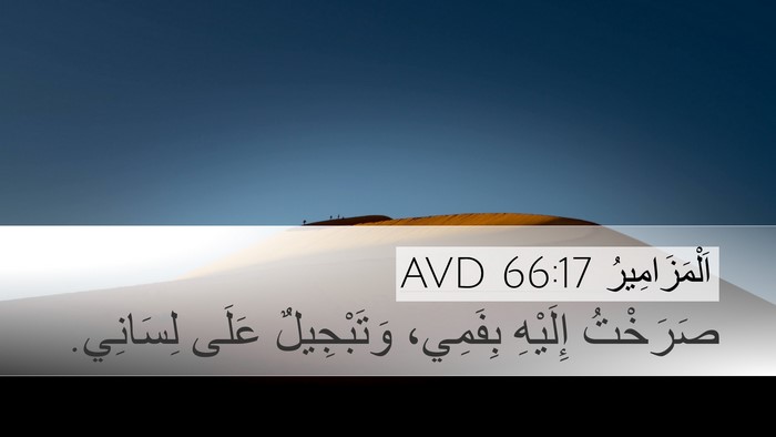 اَلْمَزَامِيرُ 66:17 AVD Desktop Wallpaper - صَرَخْتُ إِلَيْهِ - Desktop Bible Verse Wallpaper