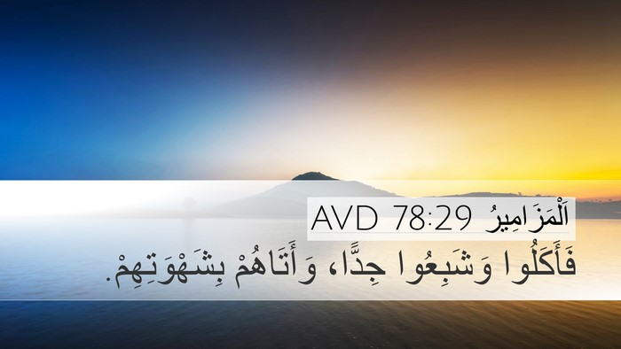 اَلْمَزَامِيرُ 78:29 AVD Bible Verse Image