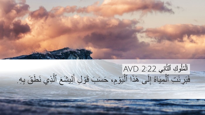 اَلْمُلُوكِ ٱلثَّانِي 2:22 AVD Desktop Wallpaper - فَبَرِئَتِ ٱلْمِيَاهُ - Desktop Bible Verse Wallpaper