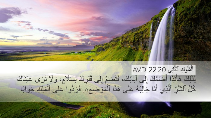 اَلْمُلُوكِ ٱلثَّانِي 22:20 AVD Bible Verse Image