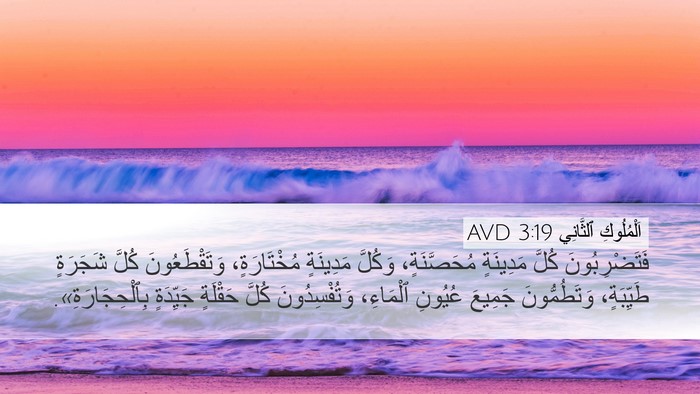 اَلْمُلُوكِ ٱلثَّانِي 3:19 AVD Desktop Wallpaper - فَتَضْرِبُونَ كُلَّ - Desktop Bible Verse Wallpaper