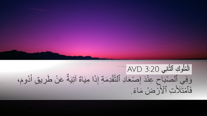 اَلْمُلُوكِ ٱلثَّانِي 3:20 AVD Desktop Wallpaper - وَفِي ٱلصَّبَاحِ عِنْدَ - Desktop Bible Verse Wallpaper