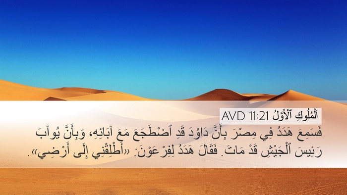اَلْمُلُوكِ ٱلْأَوَّلُ 11:21 AVD Desktop Wallpaper - فَسَمِعَ هَدَدُ فِي مِصْرَ - Desktop Bible Verse Wallpaper