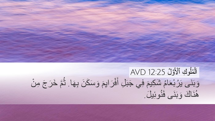 اَلْمُلُوكِ ٱلْأَوَّلُ 12:25 AVD Bible Verse Image