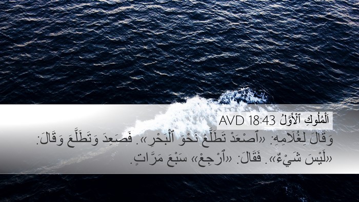 اَلْمُلُوكِ ٱلْأَوَّلُ 18:43 AVD Desktop Wallpaper - وَقَالَ لِغُلَامِهِ: - Desktop Bible Verse Wallpaper