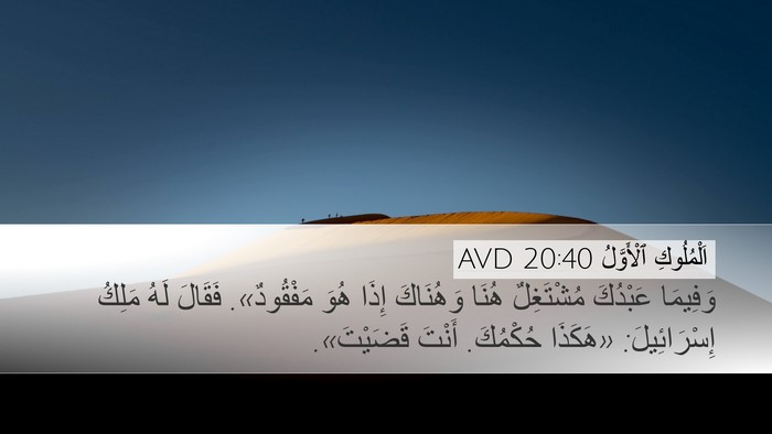 اَلْمُلُوكِ ٱلْأَوَّلُ 20:40 AVD Bible Verse Image