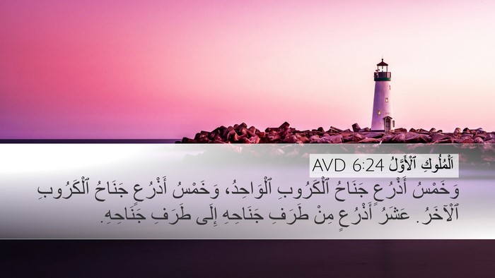 اَلْمُلُوكِ ٱلْأَوَّلُ 6:24 AVD Desktop Wallpaper - وَخَمْسُ أَذْرُعٍ جَنَاحُ - Desktop Bible Verse Wallpaper