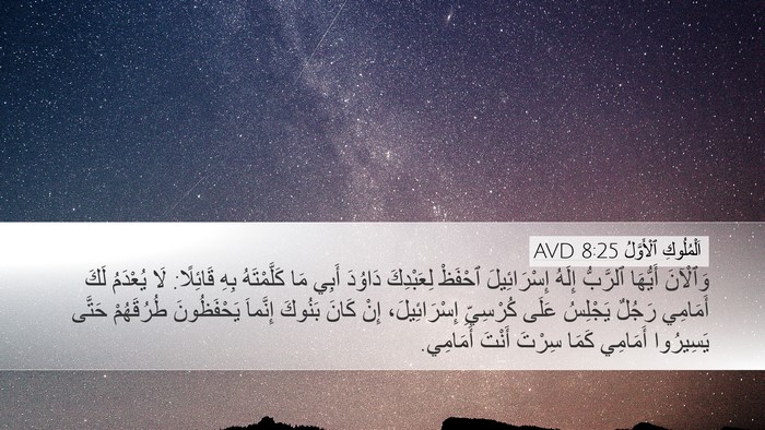 اَلْمُلُوكِ ٱلْأَوَّلُ 8:25 AVD Bible Verse Image