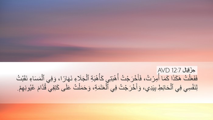 حِزْقِيَال 12:7 AVD Desktop Wallpaper - فَفَعَلْتُ هَكَذَا كَمَا - Desktop Bible Verse Wallpaper