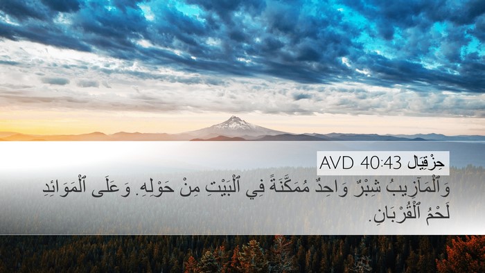 حِزْقِيَال 40:43 AVD Desktop Wallpaper - وَٱلْمَآزِيبُ شِبْرٌ - Desktop Bible Verse Wallpaper