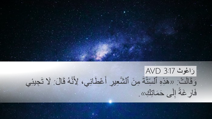 رَاعُوث 3:17 AVD Desktop Wallpaper - وَقَالَتْ: «هَذِهِ - Desktop Bible Verse Wallpaper