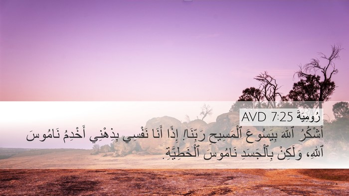 رُومِيَةَ 7:25 AVD Bible Verse Image