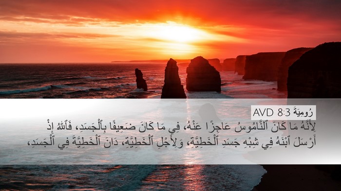 رُومِيَةَ 8:3 AVD Bible Verse Image