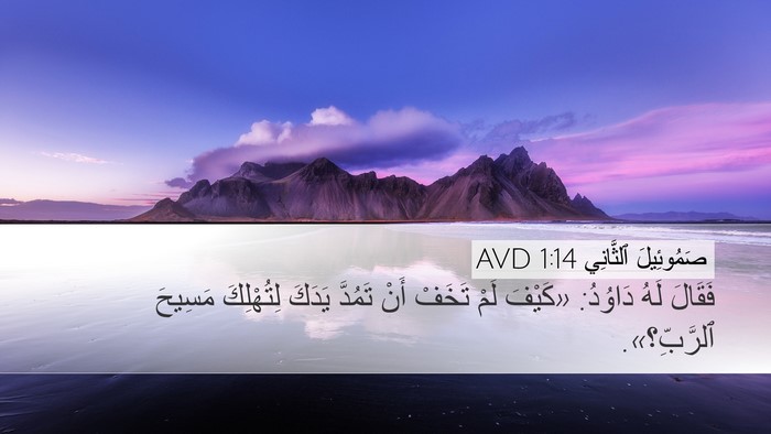 صَمُوئِيلَ ٱلثَّانِي 1:14 AVD Desktop Wallpaper - فَقَالَ لَهُ دَاوُدُ: - Desktop Bible Verse Wallpaper