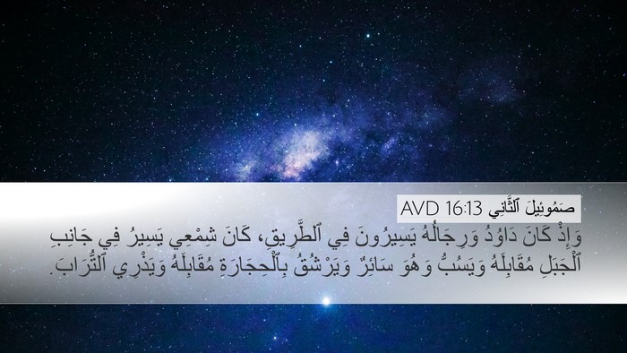 صَمُوئِيلَ ٱلثَّانِي 16:13 AVD Desktop Wallpaper - وَإِذْ كَانَ دَاوُدُ - Desktop Bible Verse Wallpaper
