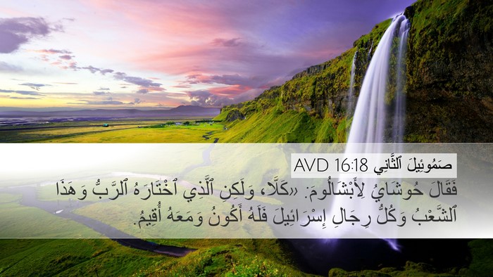 صَمُوئِيلَ ٱلثَّانِي 16:18 AVD Desktop Wallpaper - فَقَالَ حُوشَايُ - Desktop Bible Verse Wallpaper