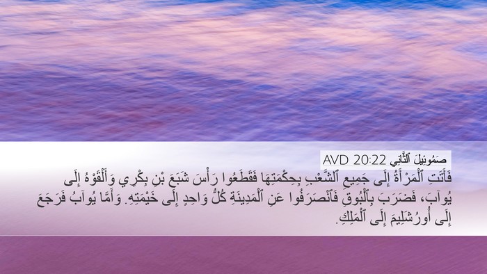 صَمُوئِيلَ ٱلثَّانِي 20:22 AVD Bible Verse Image