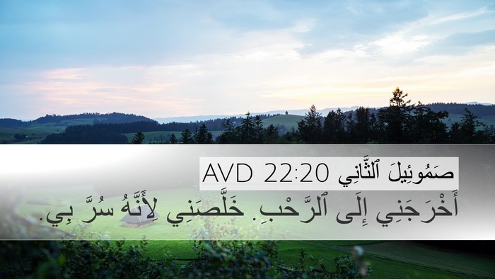 صَمُوئِيلَ ٱلثَّانِي 22:20 AVD Bible Verse Image