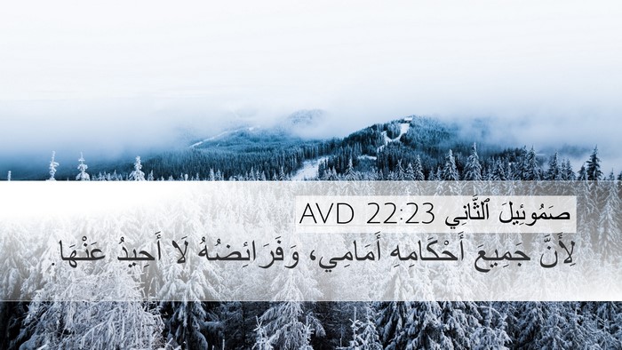 صَمُوئِيلَ ٱلثَّانِي 22:23 AVD Bible Verse Image