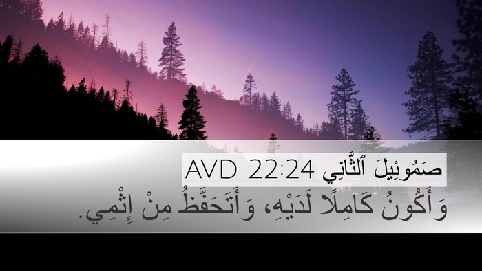 صَمُوئِيلَ ٱلثَّانِي 22:24 AVD Desktop Wallpaper - وَأَكُونُ كَامِلًا - Desktop Bible Verse Wallpaper