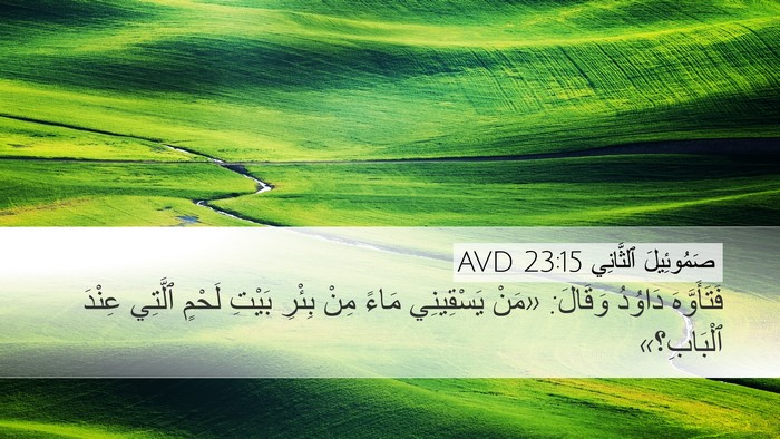 صَمُوئِيلَ ٱلثَّانِي 23:15 AVD Desktop Wallpaper - فَتَأَوَّهَ دَاوُدُ - Desktop Bible Verse Wallpaper