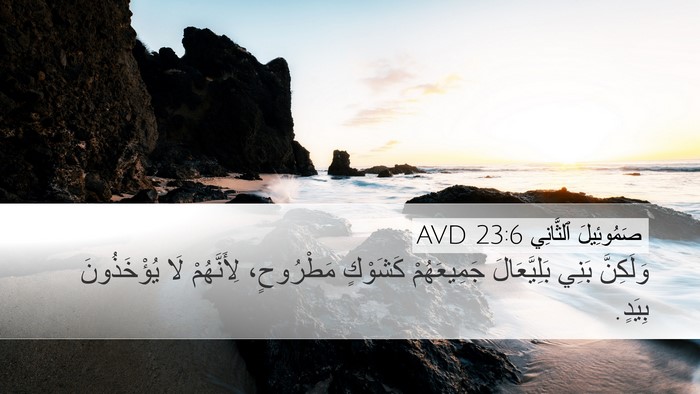 صَمُوئِيلَ ٱلثَّانِي 23:6 AVD Desktop Wallpaper - وَلَكِنَّ بَنِي - Desktop Bible Verse Wallpaper