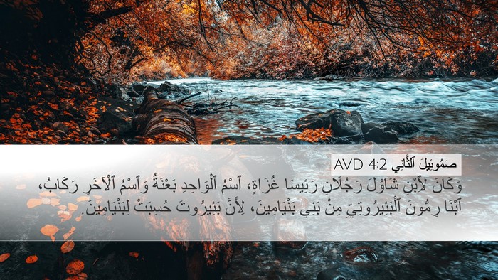 صَمُوئِيلَ ٱلثَّانِي 4:2 AVD Desktop Wallpaper - وَكَانَ لِٱبْنِ شَاوُلَ - Desktop Bible Verse Wallpaper