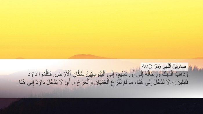صَمُوئِيلَ ٱلثَّانِي 5:6 AVD Bible Verse Image