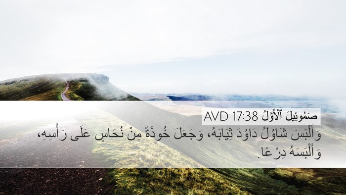 صَمُوئِيلَ ٱلْأَوَّلُ 17:38 AVD Desktop Wallpaper - وَأَلْبَسَ شَاوُلُ - Desktop Bible Verse Wallpaper