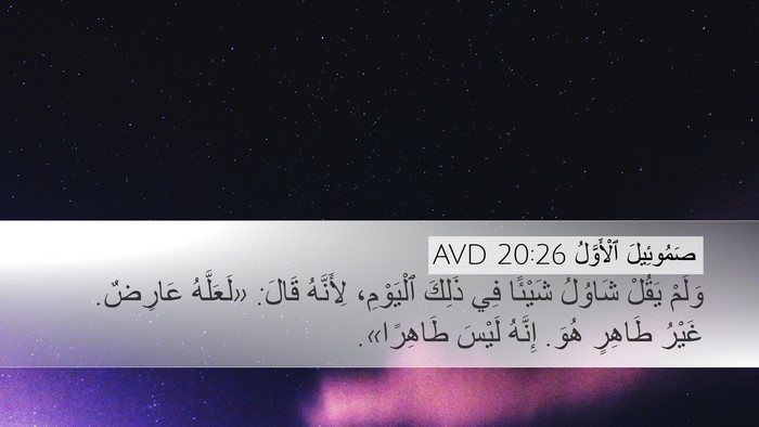 صَمُوئِيلَ ٱلْأَوَّلُ 20:26 AVD Desktop Wallpaper - وَلَمْ يَقُلْ شَاوُلُ - Desktop Bible Verse Wallpaper
