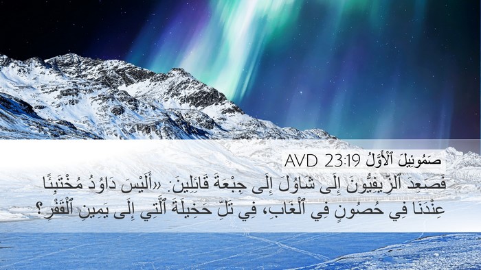 صَمُوئِيلَ ٱلْأَوَّلُ 23:19 AVD Bible Verse Image