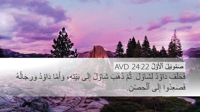 صَمُوئِيلَ ٱلْأَوَّلُ 24:22 AVD Desktop Wallpaper - فَحَلَفَ دَاوُدُ - Desktop Bible Verse Wallpaper