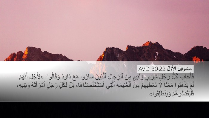 صَمُوئِيلَ ٱلْأَوَّلُ 30:22 AVD Bible Verse Image