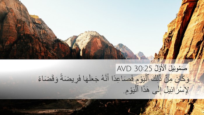 صَمُوئِيلَ ٱلْأَوَّلُ 30:25 AVD Bible Verse Image