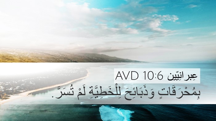 عِبرانِيّين 10:6 AVD Desktop Wallpaper - بِمُحْرَقَاتٍ وَذَبَائِحَ - Desktop Bible Verse Wallpaper