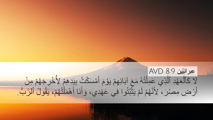 عِبرانِيّين 8:9 AVD Desktop Wallpaper - لَا كَٱلْعَهْدِ ٱلَّذِي - Desktop Bible Verse Wallpaper