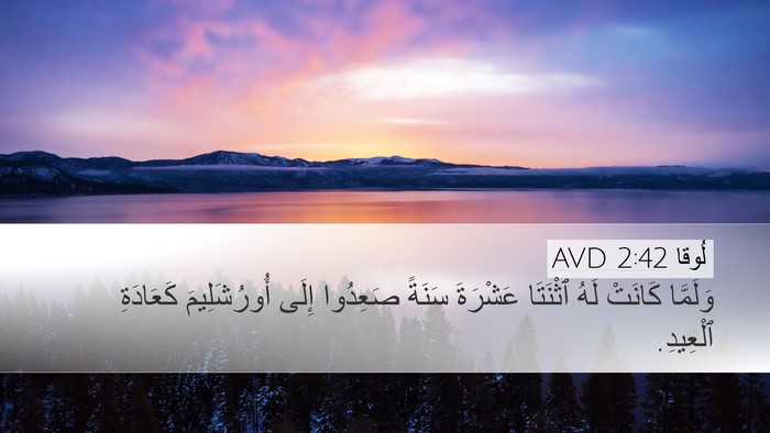 لُوقا 2:42 AVD Desktop Wallpaper - وَلَمَّا كَانَتْ لَهُ - Desktop Bible Verse Wallpaper