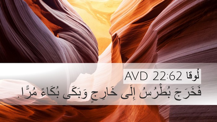 لُوقا 22:62 AVD Desktop Wallpaper - فَخَرَجَ بُطْرُسُ إِلَى - Desktop Bible Verse Wallpaper