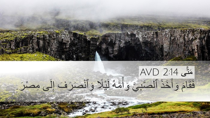 مَتَّى 2:14 AVD Desktop Wallpaper - فَقَامَ وَأَخَذَ - Desktop Bible Verse Wallpaper