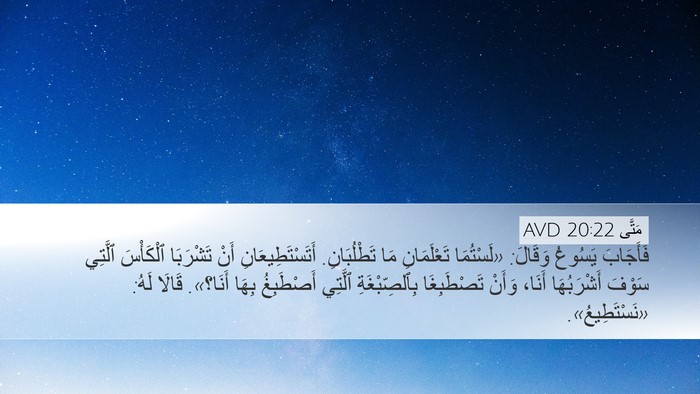 مَتَّى 20:22 AVD Bible Verse Image