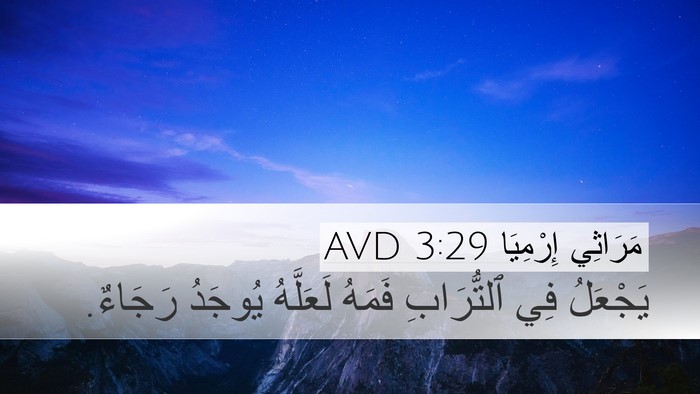 مَرَاثِي إِرْمِيَا 3:29 AVD Bible Verse Image