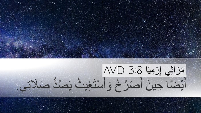 مَرَاثِي إِرْمِيَا 3:8 AVD Bible Verse Image