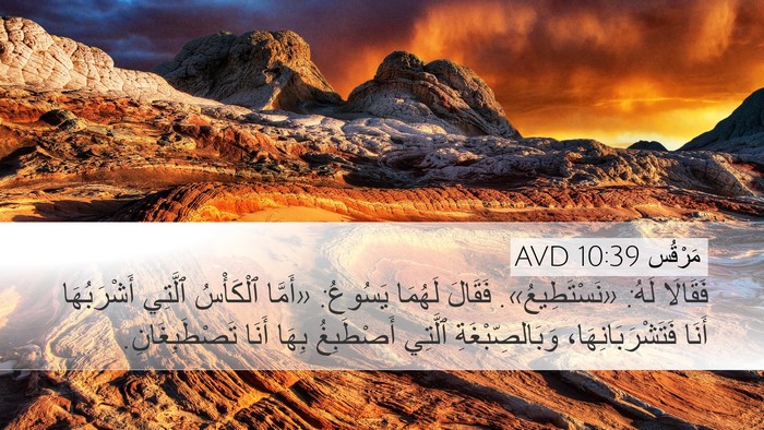 مَرْقُس 10:39 AVD Desktop Wallpaper - فَقَالَا لَهُ: - Desktop Bible Verse Wallpaper