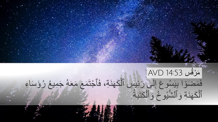 مَرْقُس 14:53 AVD Bible Verse Image